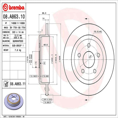 Brembo Disc Brake Rotor 08.A863.11