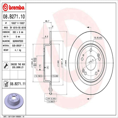 Brembo Disc Brake Rotor 08.B271.11