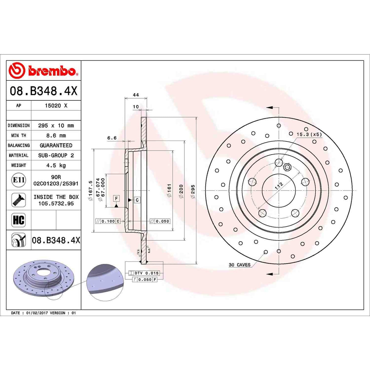 Brembo Disc Brake Rotor 08.B348.4X