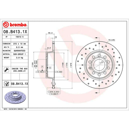 Brembo Disc Brake Rotor 08.B413.1X