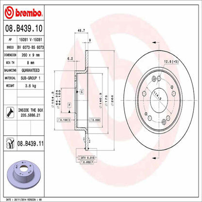 Brembo Disc Brake Rotor 08.B439.11