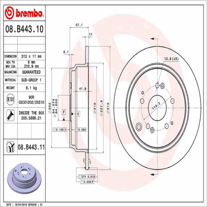 Brembo Disc Brake Rotor 08.B443.11