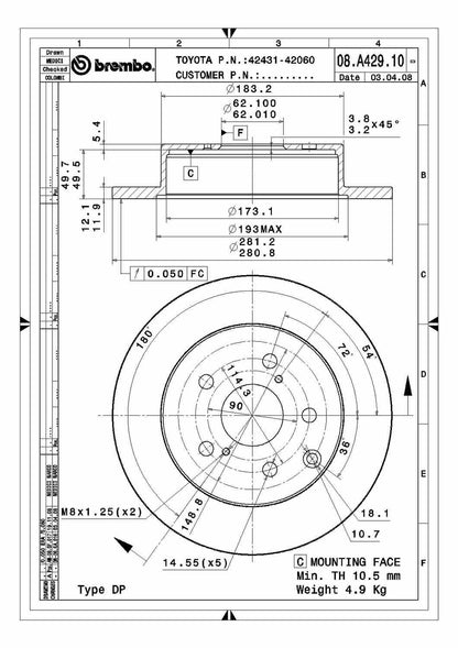 Brembo Disc Brake Rotor