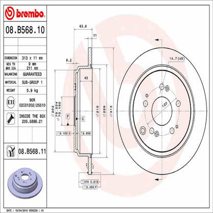 Brembo Disc Brake Rotor 08.B568.11
