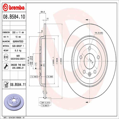 Brembo Disc Brake Rotor 08.B584.11
