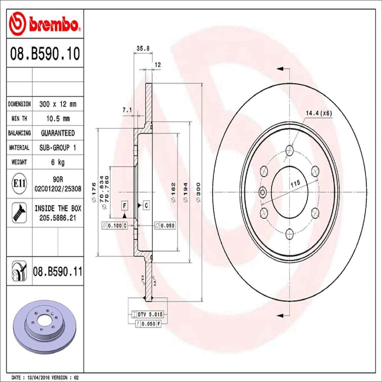 Brembo Disc Brake Rotor 08.B590.11