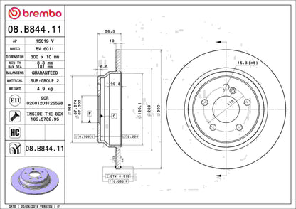 Brembo Disc Brake Rotor 08.B844.11