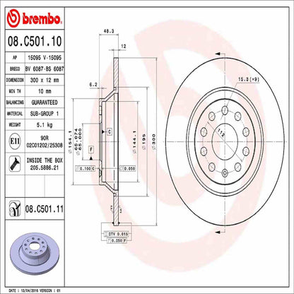 Brembo Disc Brake Rotor 08.C501.11