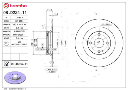 Brembo Disc Brake Rotor 08.D224.11