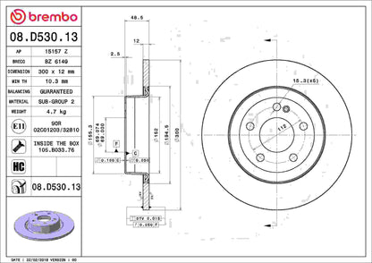 Brembo Disc Brake Rotor 08.D530.13