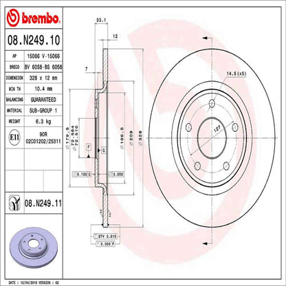 Brembo Disc Brake Rotor 08.N249.11