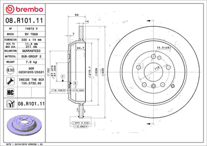 Brembo Disc Brake Rotor 08.R101.11