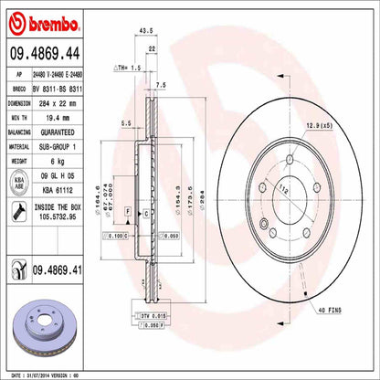 Brembo Disc Brake Rotor 09.4869.41