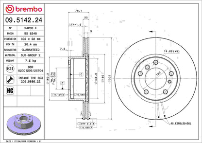Brembo Disc Brake Rotor 09.5142.24