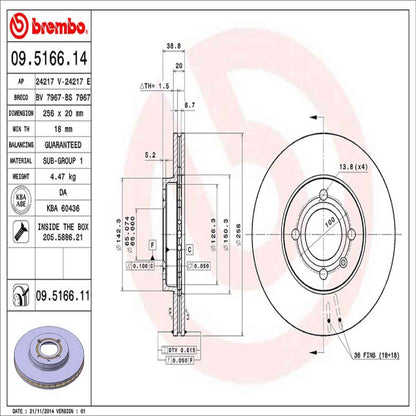 Brembo Disc Brake Rotor 09.5166.11