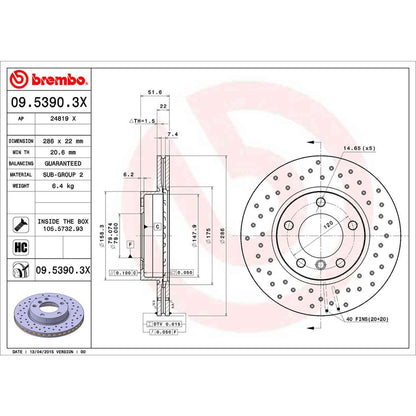 Brembo Disc Brake Rotor 09.5390.3X