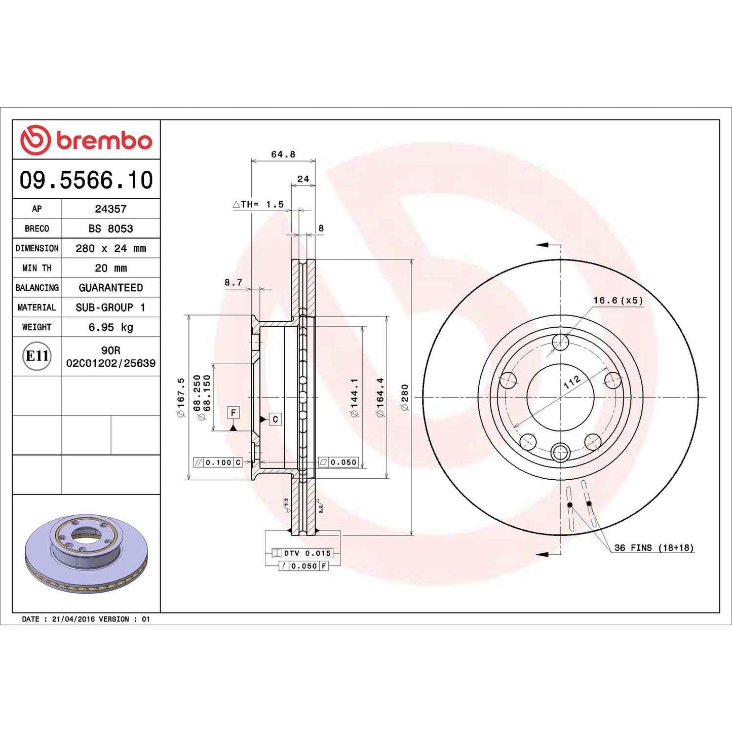 Brembo Disc Brake Rotor