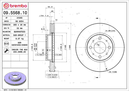 Brembo Disc Brake Rotor 09.5568.10
