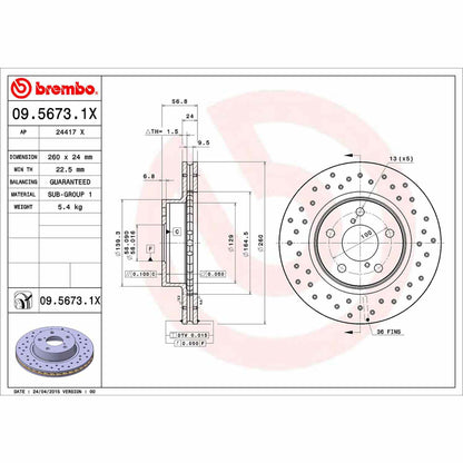 Brembo Disc Brake Rotor 09.5673.1X