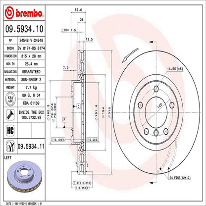 Brembo Disc Brake Rotor 09.5934.11