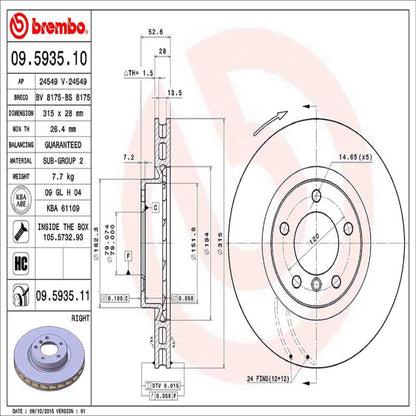 Brembo Disc Brake Rotor 09.5935.11