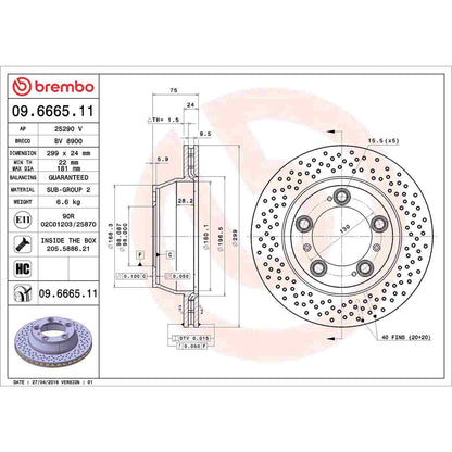 Brembo Disc Brake Rotor 09.6665.11