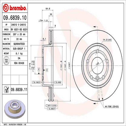 Brembo Disc Brake Rotor 09.6839.11