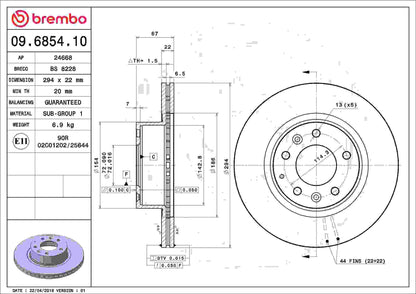 Brembo Disc Brake Rotor 09.6854.10