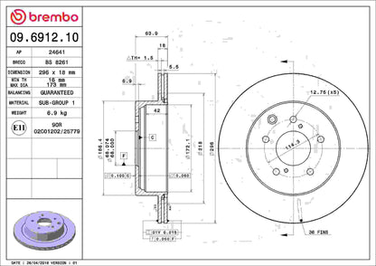 Brembo Disc Brake Rotor 09.6912.10