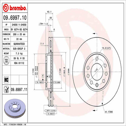 Brembo Disc Brake Rotor 09.6997.11