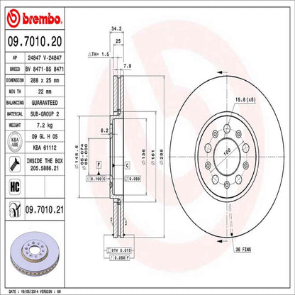 Brembo Disc Brake Rotor 09.7010.21