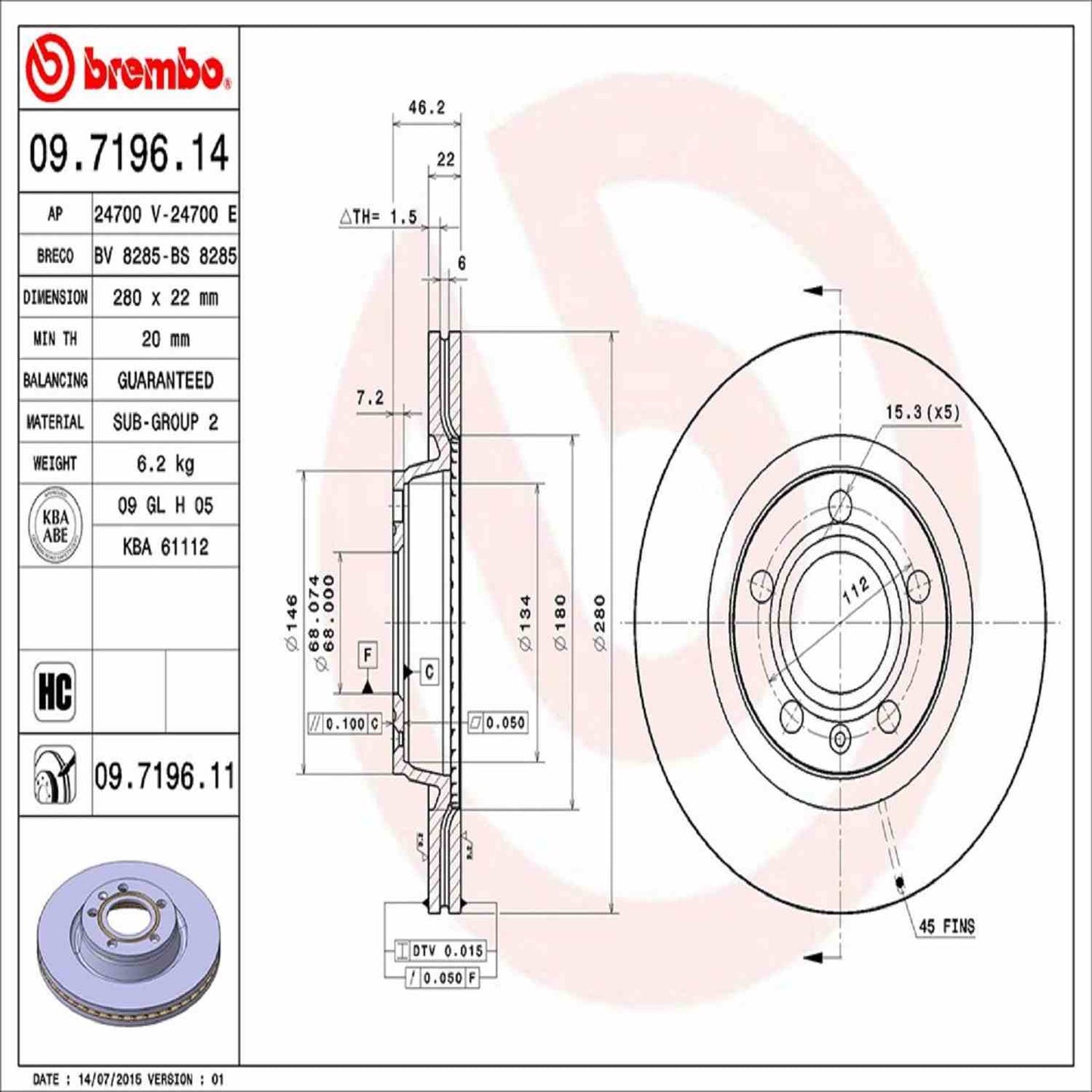 Brembo Disc Brake Rotor