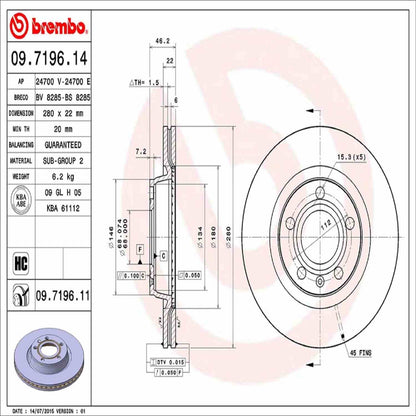 Brembo Disc Brake Rotor 09.7196.11