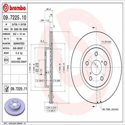 Brembo Disc Brake Rotor 09.7225.11