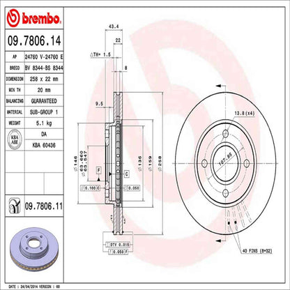 Brembo Disc Brake Rotor 09.7806.11