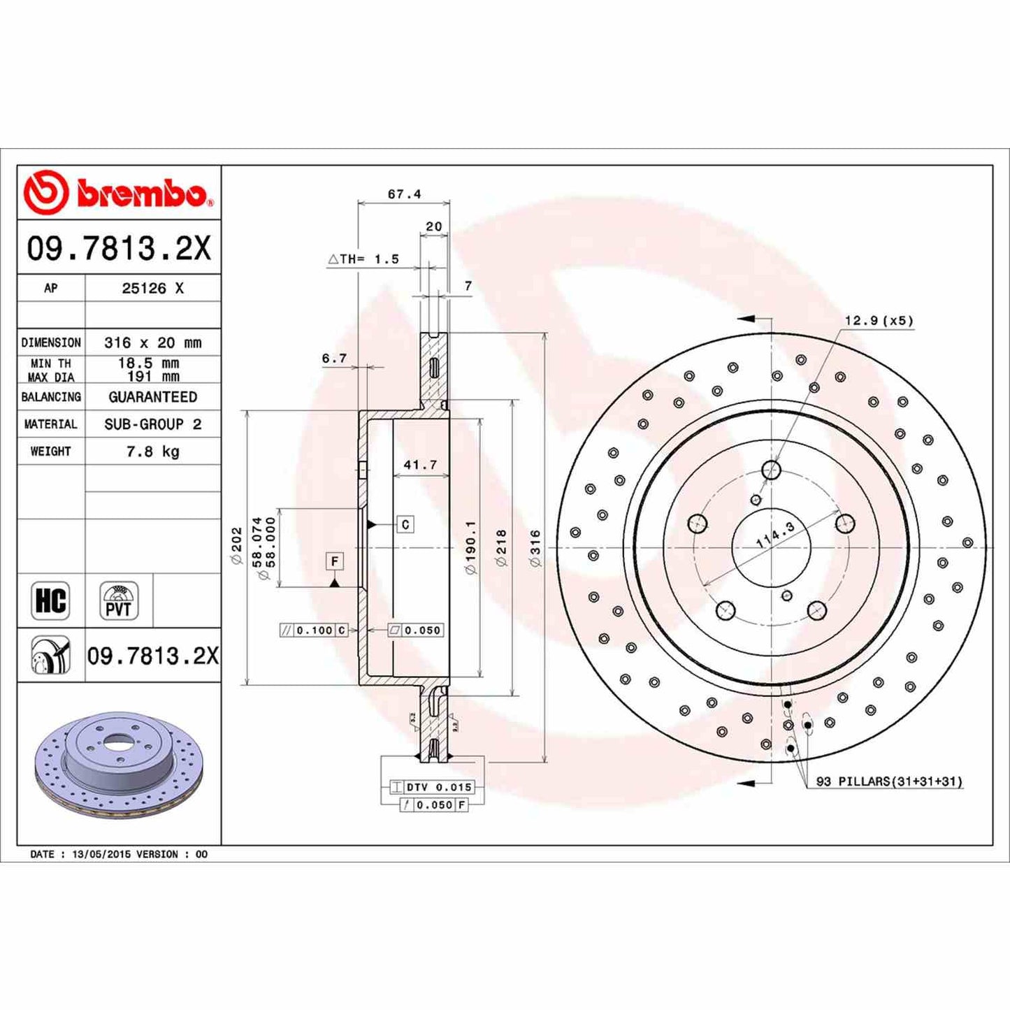Brembo Disc Brake Rotor 09.7813.2X