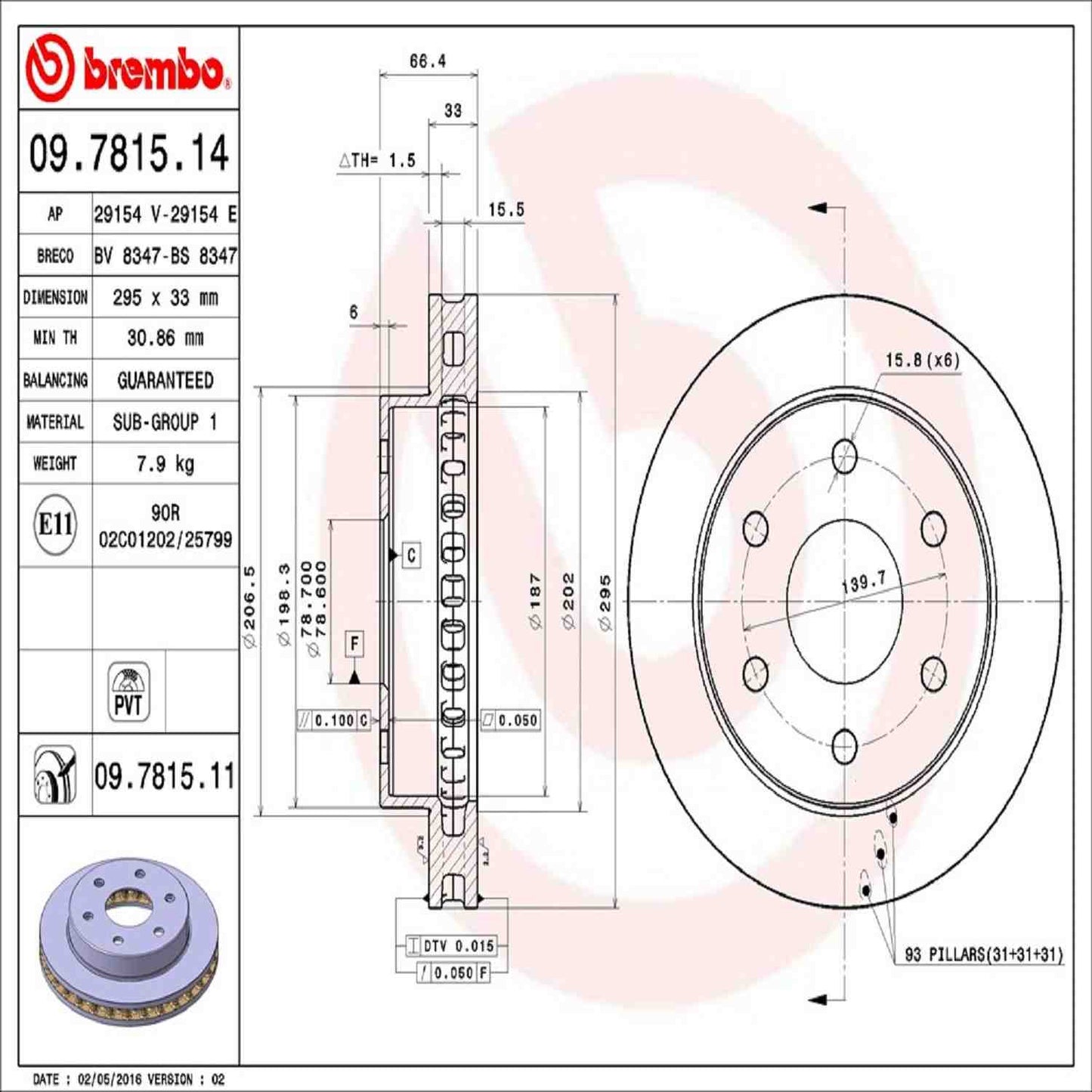 Brembo Disc Brake Rotor 09.7815.11