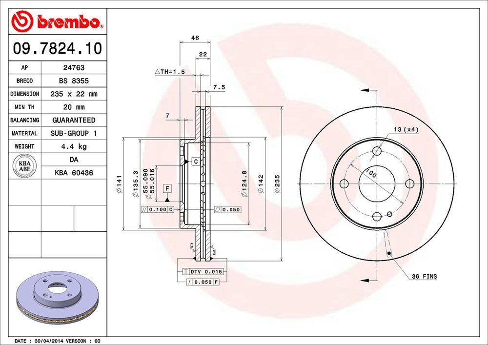 Brembo Disc Brake Rotor 09.7824.10