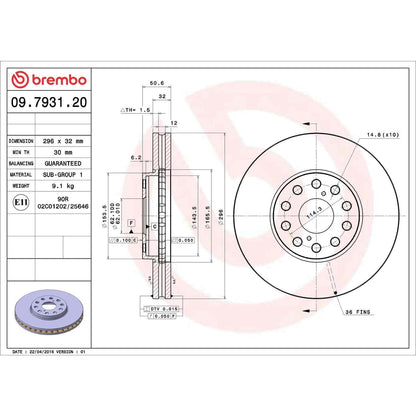 Brembo Disc Brake Rotor 09.7931.20