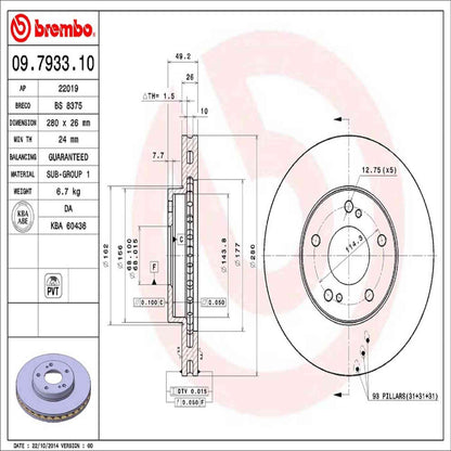 Brembo Disc Brake Rotor 09.7933.11