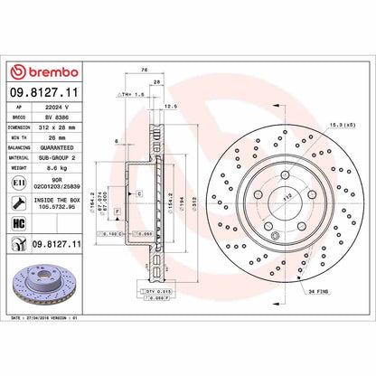 Brembo Disc Brake Rotor 09.8127.11