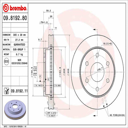 Brembo Disc Brake Rotor 09.8192.81