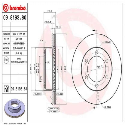 Brembo Disc Brake Rotor 09.8193.81