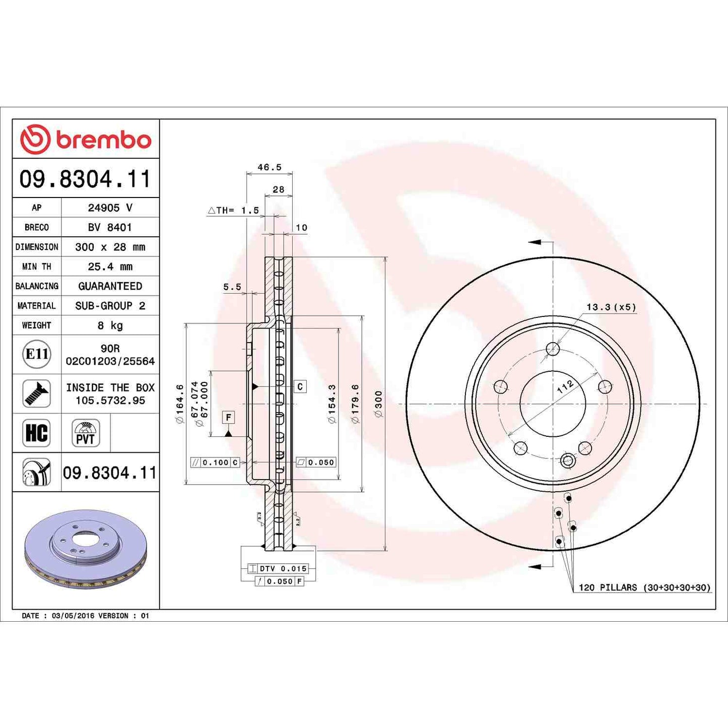 Brembo Disc Brake Rotor 09.8304.11