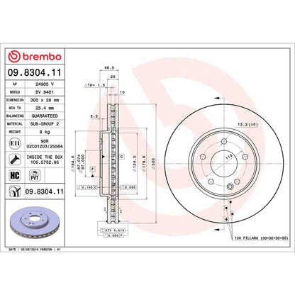 Brembo Disc Brake Rotor 09.8304.11