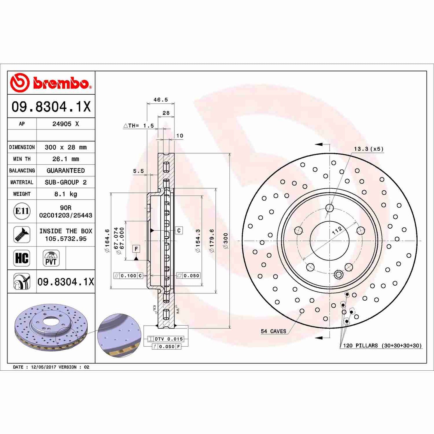 Brembo Disc Brake Rotor 09.8304.1X