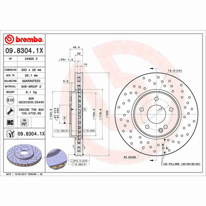 Brembo Disc Brake Rotor 09.8304.1X