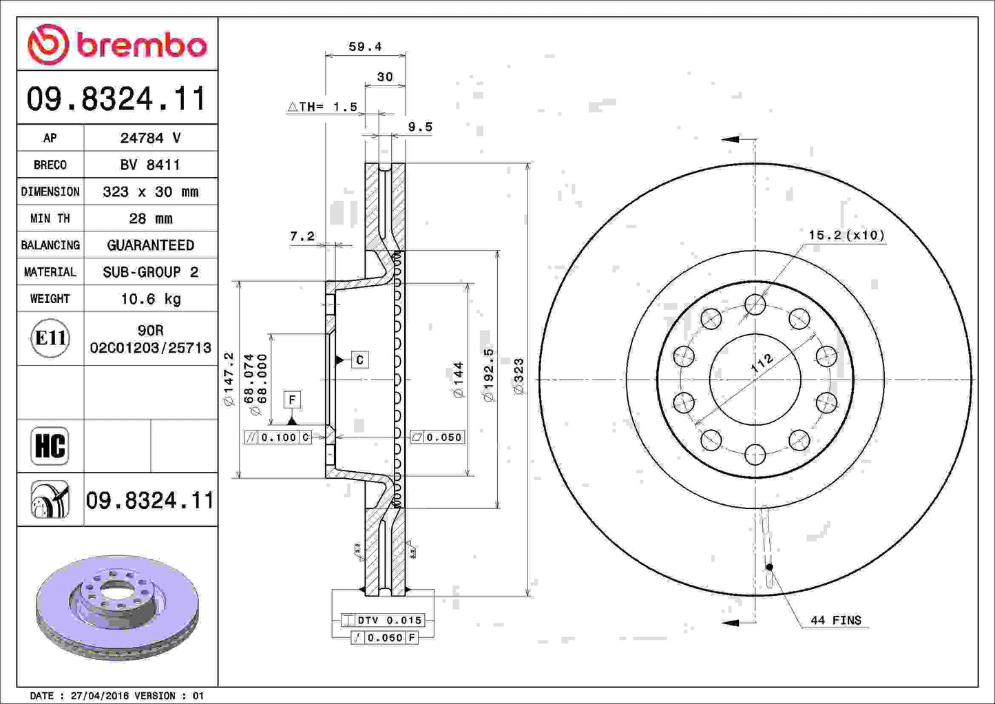 Brembo Disc Brake Rotor