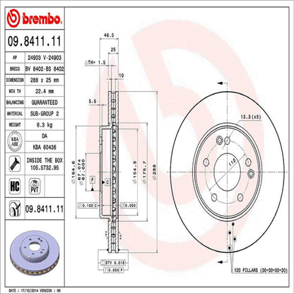 Brembo Disc Brake Rotor 09.8411.11
