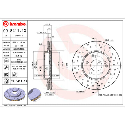 Brembo Disc Brake Rotor 09.8411.1X